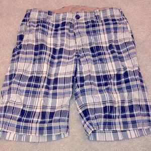 GAP Blue Plaid Cargo Shorts